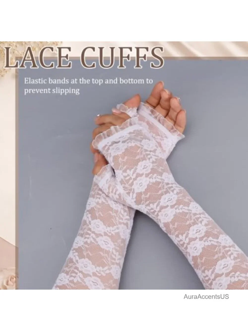Fingerless Lace Gloves Women Floral Wedding Bridal Long Opera Gloves